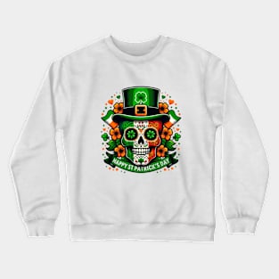 St Patricks Day 2024. Irish Skull Men Crewneck Sweatshirt